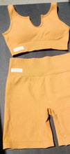 Load image into Gallery viewer, HK Fitness Biker Shorts Set - Latte Brown